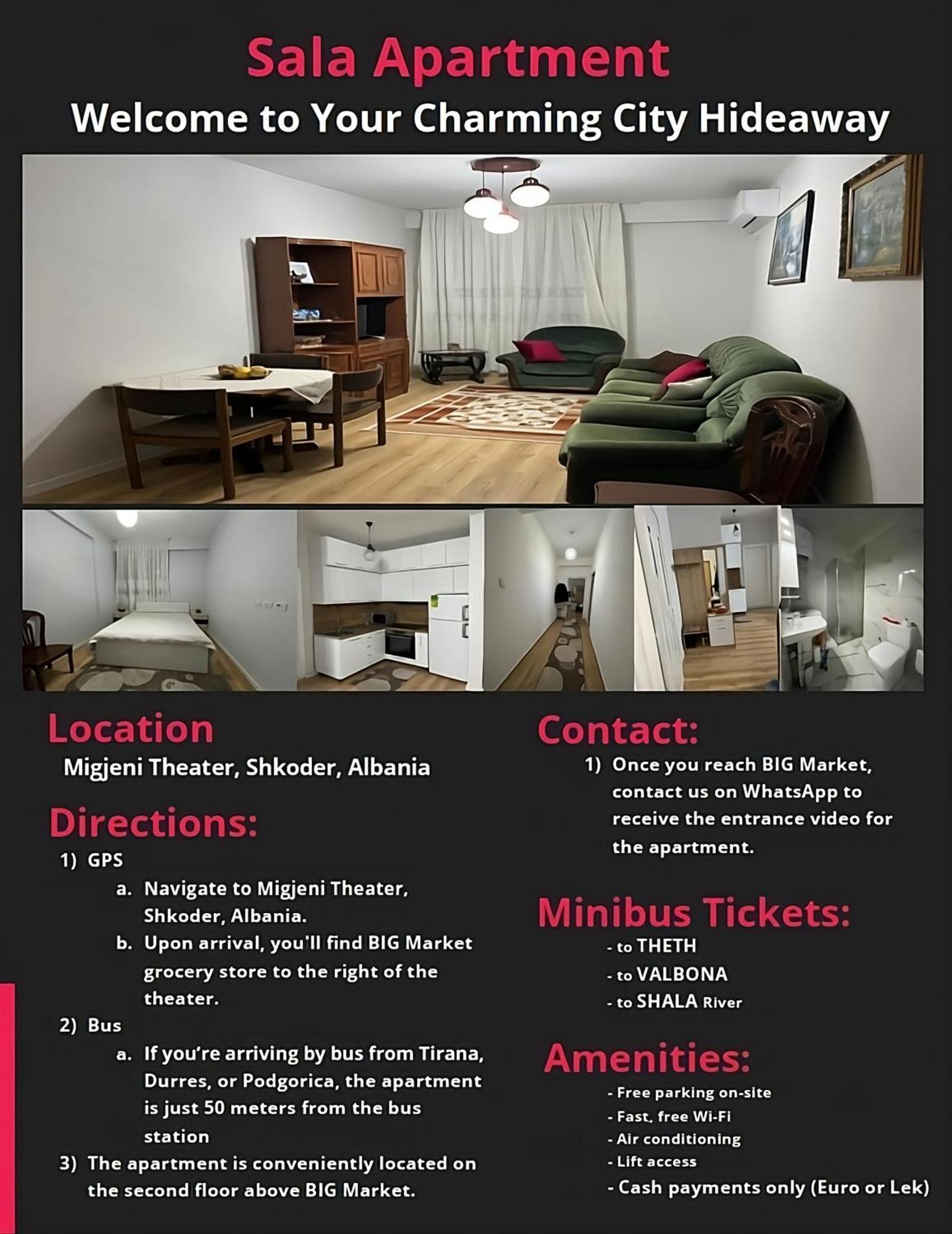 שקודר Sala Apartment מראה חיצוני תמונה